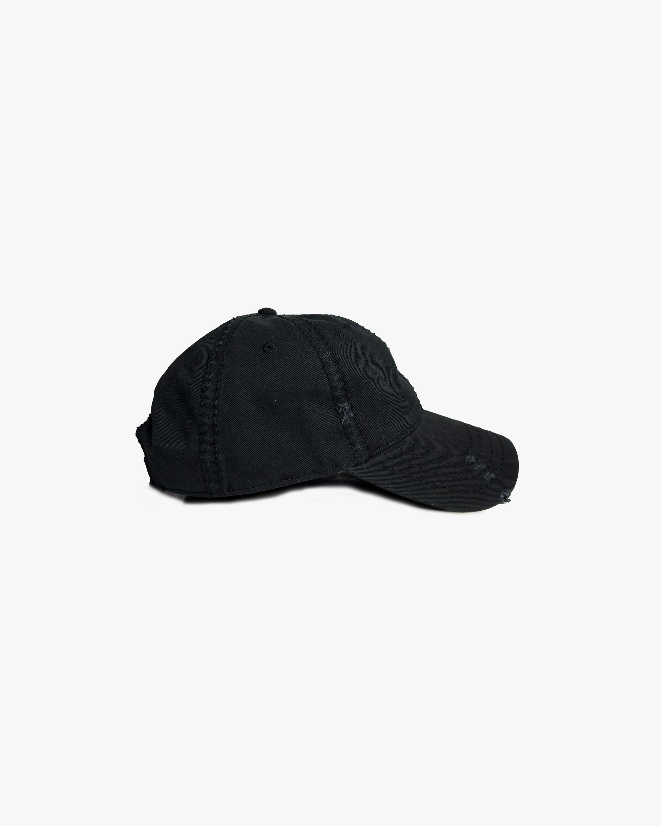 Black Distressed Low Profile Hat